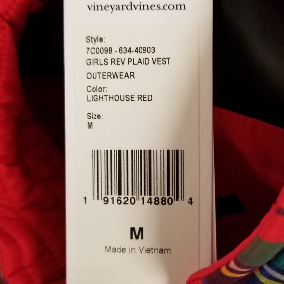 Vineyard Vines Girls Performance Reversible Vest - Picture 4 of 4